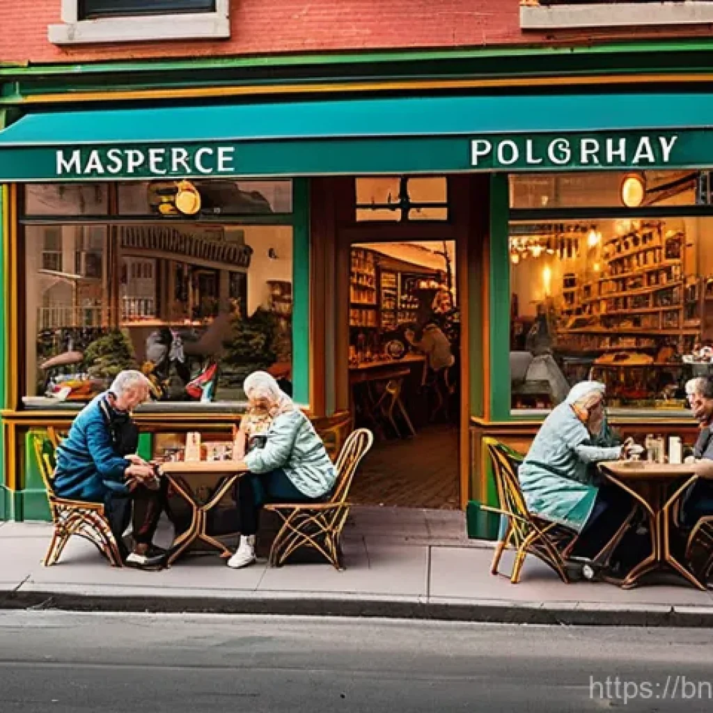 워커블 시티 디자인의 경제적 효과 분석 - **Prompt:** A bustling, sun-drenched street scene in a vibrant, walkable city neighborhood. Diverse ...