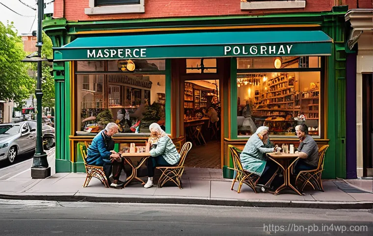 워커블 시티 디자인의 경제적 효과 분석 - **Prompt:** A bustling, sun-drenched street scene in a vibrant, walkable city neighborhood. Diverse ...