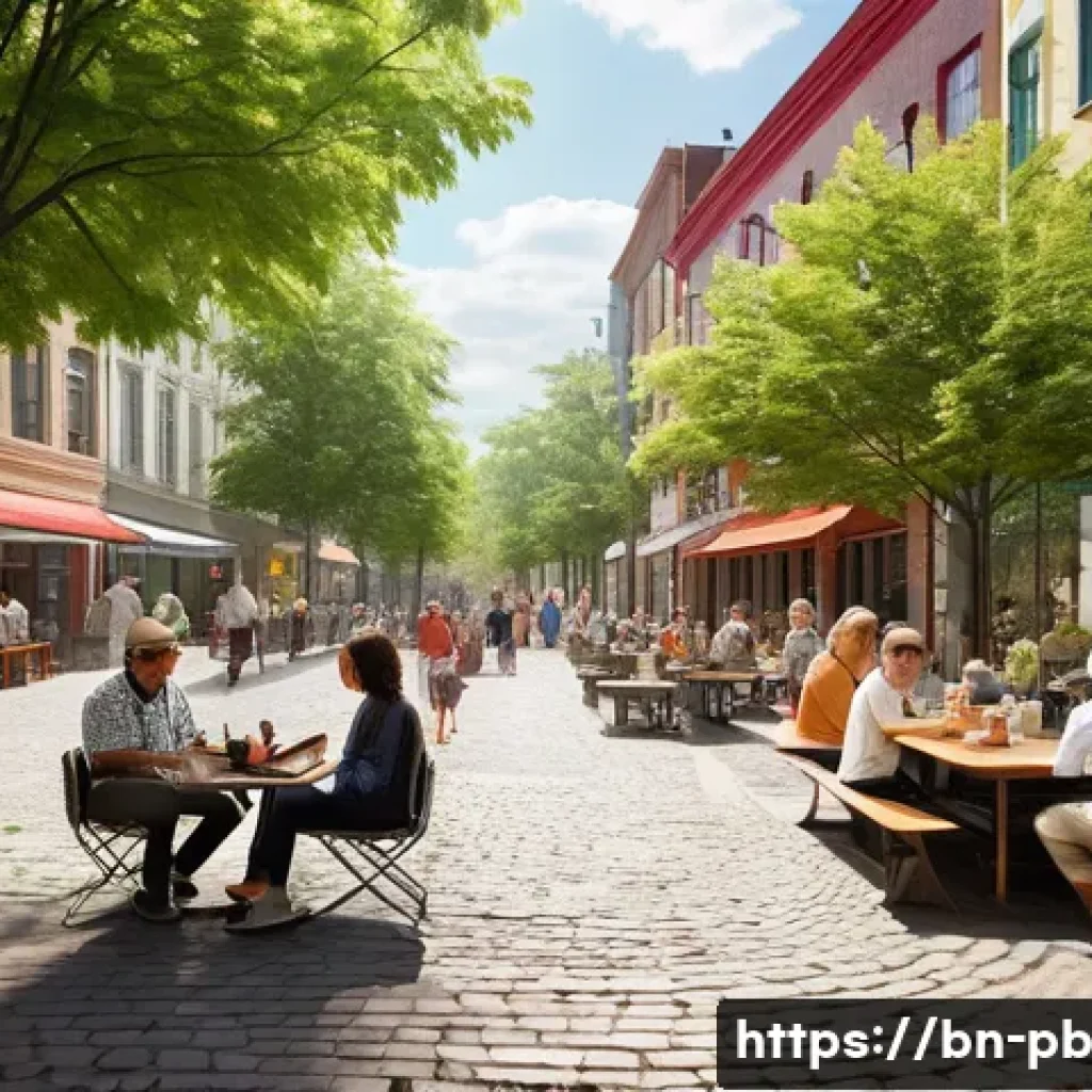 워커블 시티 디자인과 지역 브랜드 가치 - **Vibrant Walkable City Life:** "A bustling and vibrant city square designed exclusively for pedestr...