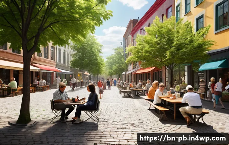 워커블 시티 디자인과 지역 브랜드 가치 - **Vibrant Walkable City Life:** "A bustling and vibrant city square designed exclusively for pedestr...