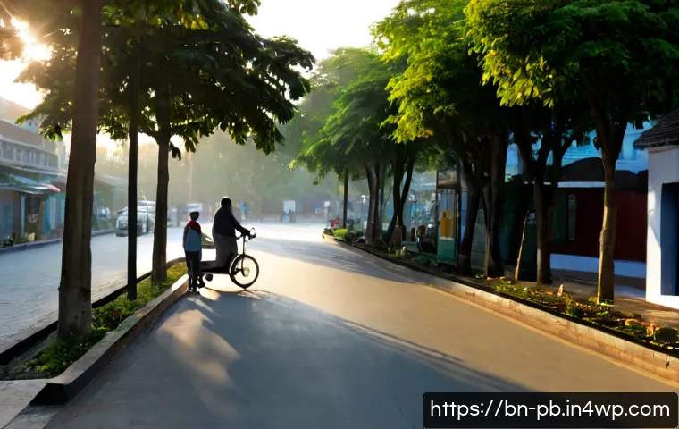 워커블 시티의 공공 서비스 혁신 사례 - Photorealistic walkable South Asian city street redesigned for public service access, an elderly Ben...